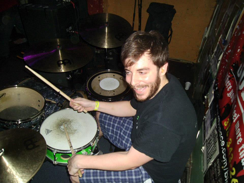 Stephen Jester having fun on the drums